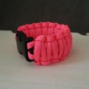 Double Layer Neon Pink Paracord Bracelet